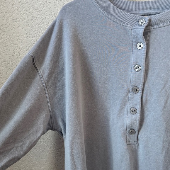 Athleta Henley Crew Neck Sweater Blue size Medium - Picture 5 of 11